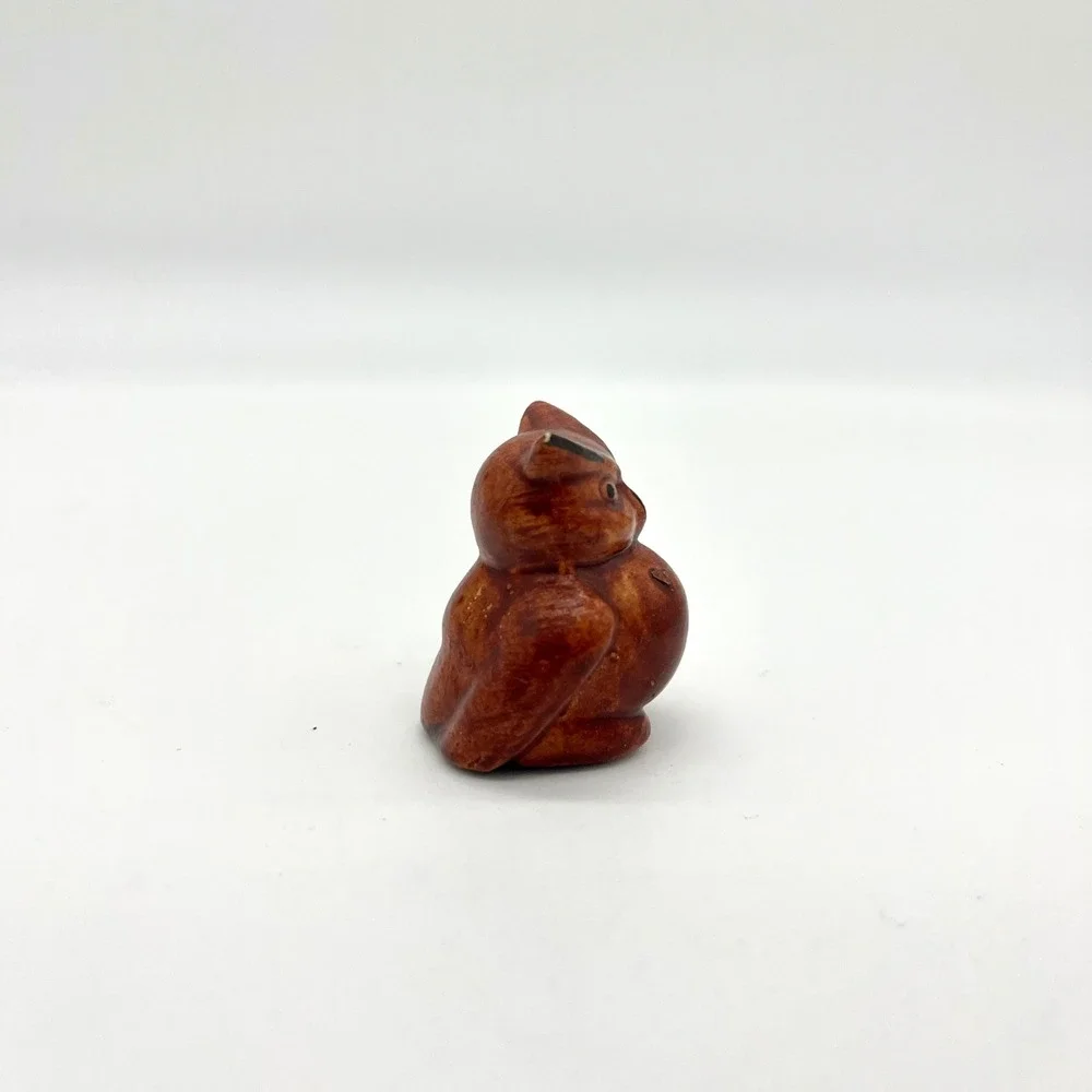 Vintage Owl Figurine Ceramic‎ Brown Home Decor Collectible Bird Statue
